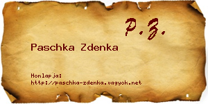 Paschka Zdenka névjegykártya